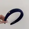 Acessório de Cabelo Estiloso para Mulheres - Faixa de Cabeça Larga Cor Sólida Tecido Coração Coroa Alta Outono