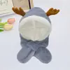 Conjunto de 3 Peças Urso Chapéu e Cachecol Pai-Filho Tudo-em-Um Crianças Bebê Pelúcia Grossa Fofa Cachecol e Luvas