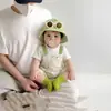 Enterizo fino de verano para bebé, mameluco de imitación de dos piezas con manga corta para bebé, ropa de verano de dibujos animados, conjunto para aire acondicionado