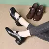 Sapatos Mary Jane estilo francês, novo modelo outono 2026, couro macio, confortáveis, versáteis, retrô, de corte baixo, sapatos de couro com sola macia para mães