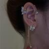 Arete colgante de mariposa flor caliente transfronterizo clip para la oreja clip para la oreja sin agujero para la oreja nicho borla fábrica en stock venta al por mayor