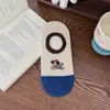 Calcetines de cachorros de dibujos animados para mujer, calcetines invisibles de verano finos y lindos con puntos azules, antideslizantes, de corte bajo para mujer