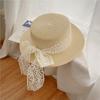 Sombrero de sol de estilo japonés, estilo pastoral fresco, moderno, combinable con todo, con parte superior plana y encaje, para mujer, ideal para viajes.