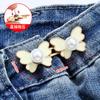 Botón de Cintura de Mariposa Costura Sin Costuras Sin Clavos Pantalones Jeans Cintura Grande Cambia a Pequeño Encogimiento Estiramiento Artefacto de Ajuste Botón Fijo