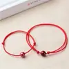 Pulsera de Cuentas de Buena Suerte de Cinabrio para el Año de Nacimiento de Mujer Cuerda Roja Pulsera de Mano para Hombre Pulsera Redonda de Arena Dorada Púrpura Tejida a Mano para Enamorados