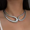 Moda Popular Transfronteriza Europea y Americana Elegante Exagerado Brillante Geométrico Aleación Retorcido Doble Capa Collar Joyería Simple