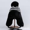 Gorro de Invierno para Exterior a Prueba de Frío para Ciclismo Combinable Cálido con Pompon de Pelo Gorro de Lana Grueso con Protección para las Orejas Rayado Cortavientos Tipo Lei Feng para Mujer