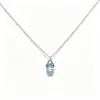 Collar de Plata de Ley S925 con Forma de Concha y Colgante de Gota de Agua Azul Marino para Mujer, Accesorio de Lujo de Alta Gama, Cadena de Clavícula de Moda