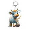 Chaveiro Plano Colorido de Vaca Desenho Animado Novo Produto Transfronteiriço Pingente para Chaveiro de Carro e Mochila
