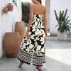 Baifen ClothingAmazon 2026 Nuevo de Venta Caliente Estilo Vacaciones de Verano Mono sin Tirantes Estampado en Blanco y Negro
