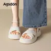 Sandalias de plataforma gruesa Augushiden para mujer, nuevo modelo de verano 2026, sandalias negras que realzan la altura para combinar con faldas, sandalias elegantes y deportivas