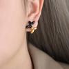 Pendientes de acero de titanio chapados en oro con diseño de cachorro de dibujos animados de esmalte de colores de nicho de alta calidad transfronterizos, joyería femenina