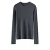 Baicai Terciopelo 2026 Nuevo Llegado Otoño Camisa Base de Punto de Cachemira de Manga Larga Ajustada de Cuello Redondo para Mujer Estilo Francés de Alta Gama