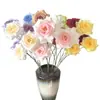 Venda Direta da Fábrica de Flores Artificiais para Casamento, Arranjos Florais Especiais para Casamento, Flores Artificiais Decorativas, Flores Artificiais Rosa Diamante de 3 Cabeças