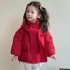 Suéter Infantil 2025 Invierno Nuevo Estilo Niñas Engrosado Rojo Festivo Atuendo de Año Nuevo Suéter de Punto Moderno