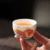 Porcelana de Jade Pintada à Mão Xícara de Chá Koi Cerâmica Kung Fu Conjunto de Chá Xícara de Mestre Xícara Única Xícara de Chá Doméstica