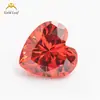 3x3 ~ 15x 15mm 5A forma de corazón de durazno circonita de color colección fábrica de gemas de Wuzhou anillo al por mayor superficie piedra desnuda
