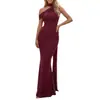 2026 Moda Europea y Americana Transfronteriza para Mujer Vestido Largo Bodycon Elegante de Alta Gama con Cintura Ceñida y Cinta