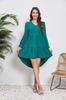 Amazon Transfronterizo Primavera 2026 Vestido de Manga Larga de Cuello V con Lazos en la Espalda de Color Sólido, Largo Medio, Estilo Sirena para Mujer