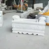 Mesa auxiliar pequeña estilo Zen base de candelabro de piedra quemador de incienso frente a tumba exterior para quemar incienso Mármol Blanco Piedra Verde Adorno Rectangular