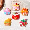 Sorvete de Frutas Fofo Casa Cogumelo DIY Cola de Creme Ímã de Geladeira Chaveiro Presilha de Cabelo Ornamento de Resina