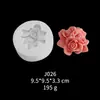 Novo molde de silicone líquido em formato de flor de rosa, papoula e peônia, argila macia, açúcar, gesso