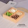 Bambú y Madera Creativa Caja de Fruta Seca Sala de Estar Horno Té Partición Plato de Fruta Snacks Snacks Caja de Almacenamiento de Nueces Estilo Japonés Simple