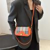Costura francesa nicho axilas bolsa popular xadrez simples retro all-match portátil ombro crossbody pequeno quadrado bolsa