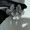 Duende Mariposa: Pendientes Largos de Plata Hueca con Zirconia, Exagerados, Tridimensionales, Retro, de Nicho, y Clips para Oreja