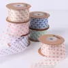 Cinta Estampada de Hilo de Seda Nieve Flores Pequeñas Cinta Floral DIY Flor Regalo Empaque de Pastel Lazo Accesorios para el Cabello Accesorios para Bolsas