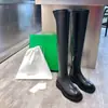2026 Novo Estilo Botas Slimming Stretch Acima do Joelho Color Block Solado Grosso Botas Longas para Mulheres Aumento de Altura Solado Macio Botas Altas Botas de Equitação