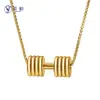Nueva Cadena de Collar con Letras de Mancuernas para Hombres Principiantes Fitness Regalo del Día del Padre diy Nombre de Familia Suministro de Fábrica