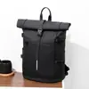 Mochila de negocios enrollable para hombre, nuevo modelo 2026, bolsa de viaje para computadora de gran capacidad, mochila estudiantil de color sólido a la moda