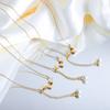 Collar de moda con concha de mar blanca, flor de rosa, borla de perla de imitación estilo francés, cadena para clavícula de acero de titanio para mujer, collar estilo francés