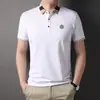 Camiseta de Color Sólido para Hombre 2023 Verano Nuevo Estilo Joven y de Mediana Edad Papá Manga Corta Costura Suelta Cuello Polo Moderno