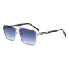 3599 Gafas de Sol Metálicas de Marco Cuadrado Pequeño con Doble Puente Gafas de Sol Comercio Electrónico Transfronterizo Exportación Amazon Uv400 Moda