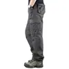 Calça Casual de Algodão Puro Transfronteiriça Calças Largas Masculinas Macacão Grosso Calças Retas Finas Calças Camufladas Masculinas