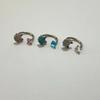Dientes internos gato ojo de gato piedra anillo de labio diamante circón súper brillante lindo anillo C anillo de herradura piercing nicho joyería acero de titanio