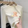Camada base redonda para meninas, uma camiseta de manga comprida super fofa e casual para outono e inverno, perfeita como camada interna para crianças mais velhas, proporcionando calor