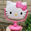 Espejo de escritorio KITTY, lindo espejo de maquillaje con forma de gatito, espejo de escritorio KT, espejo de escritorio con taladro de palo DIY