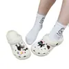 2025 Nueva Moda Lindos Lunares Gatito Lindos Ins Dibujos Animados Zuecos DIY Desmontable Versátil Hebilla de Zapato