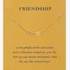Amazon Transfronterizo Nuevo Estilo Minimalista Elegante Collar Entrelazado de Clip de Papel Hueco Cruzado con Tarjeta de Amistad