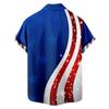 Amazon 2023 talla transfronteriza verano nuevo cárdigan top Día de la Independencia estampado digital camisa de hombre bolsillo