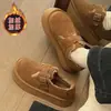 Sapatos Birkenstock Forrados com Lã de Celebridade da Internet para Mulheres 2025 Novos Sapatos de Inverno Quentes e Espessos para Mulheres Sapatos de Algodão para Neve para Mulheres