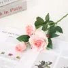 3 Rosas Artificiales con Bordes Quemados, Flores Falsas de Seda, Ramo de Boda, Flores para Decoración de Pasillo, Flores Artificiales para Fondo