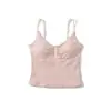 Top Cropped Listrado Sexy com Gola Grande e Bojo, Regata Versátil da Moda sem Costas para Mulheres, Camiseta Básica Camada Interna