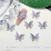 Novo cinza roxo Coringa ins vento unhas acessórios misturados luminosos tridimensionais pequenas flores desgaste acessórios atacado