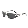 Gafas de sol sin montura con forma de corazón, marco metálico pequeño transfronterizo, gafas de sol personalizadas de vanguardia europeas y americanas