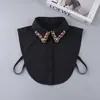 Cuello Falso de Diamante de Color para Mujer Camisa Versátil Cuello Falso Ropa Interior de Suéter Otoño Invierno Cuello Decorativo Accesorios de Ropa En Stock
