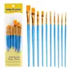 Conjunto de Pincéis Digitais para Pintura a Óleo com 10 Peças Plástico Nylon Artístico Infantil DIY Contorno Gouache Aquarela Pincéis